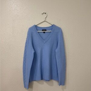 CHARTER CLUB S CASHMERE V NECK SWEATER PULLOVER CABLE WATER  DROP  Size XL